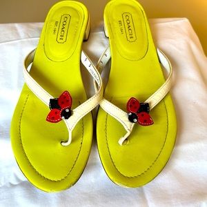 coach neon sandals